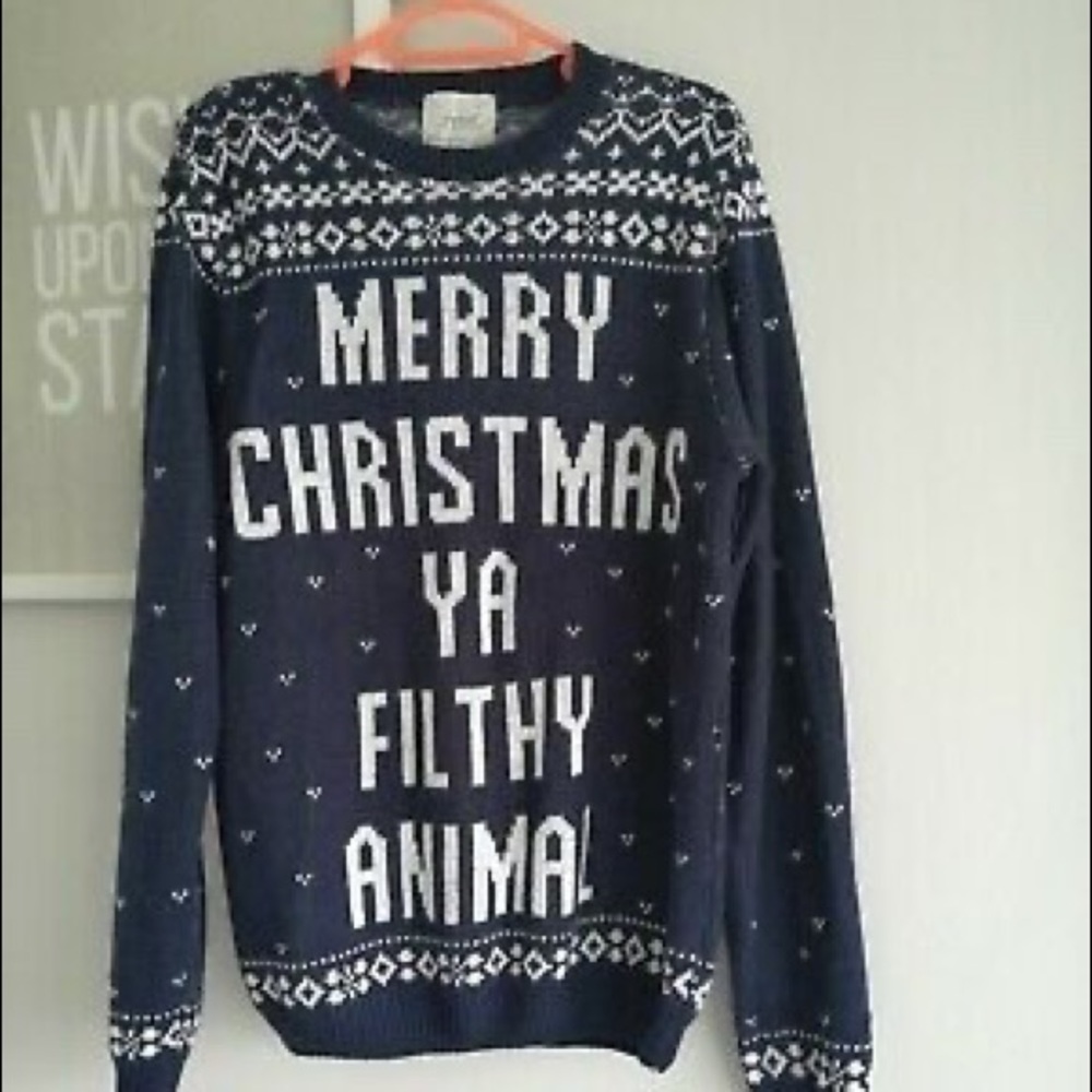 Merry Christmas Ya Filthy Animal TopMan Sweater